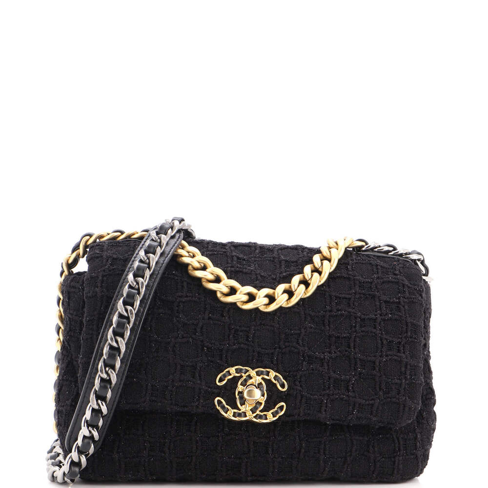 Chanel Medium 19 Flap Bag Quilted Tweed